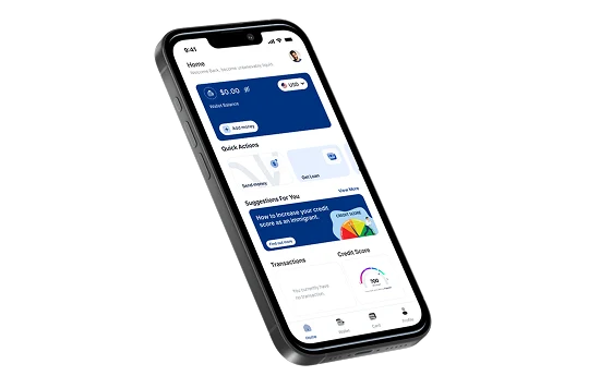 MoveFinance app — home screen on iPhone