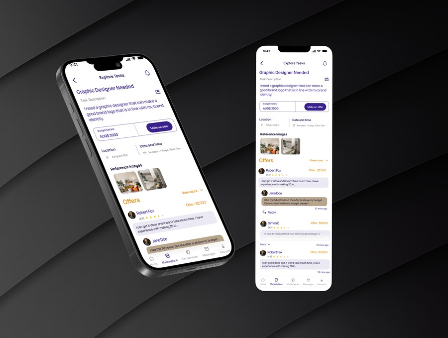 Oloja — public offers and negotiation screens